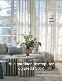 Kid Interiør kundeavis uke 33 Side 5: Selma lingardin, Alle gardiner, pynteputer og pledd 50%