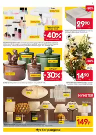 Rusta kundeavis uke 33 Side 3: Oppbevaringsserien Clara €49,90, Belysningsnyheter €149,00
