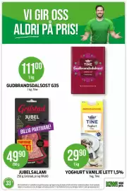 Kiwi kundeavis uke 33 Side 11: JUBELSALAMI €49,90, YOGHURT VANILJE LETT 1,5% €29,90