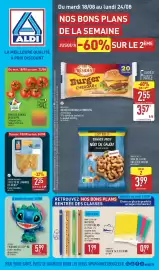 Catalogue ALDI semaine 34 page 1: GOLDEN SEAFOOD 2 FILETS DE LIMANDE DU NORD €2,35, STITCH FIGURINE STITCH €5,99
