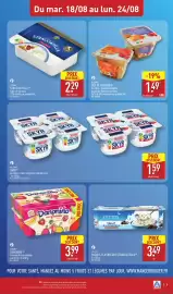 Catalogue ALDI semaine 34 page 11: Danonino Fromage frais aromatisé aux fruits €3,99, MILSANI SKYR €1,59