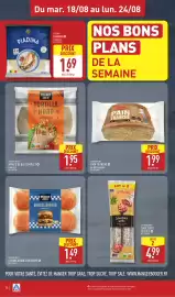 Catalogue ALDI semaine 34 page 18: TRADER JOE'S TORTILLA WRAP €1,95, MANNAPAIN PAIN TRANCHÉ €1,99