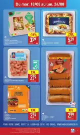 Catalogue ALDI semaine 34 page 9: GOLDEN SEAFOOD CREVETTES DÉCORTIQUÉES NATURE €2,99, LE CAVALIER CHEDDAR €2,59