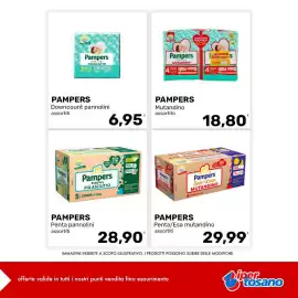 Volantino Iper Tosano settimana 33 Pagina 13: Pampers Mutandino €18,80, Pampers Downcount pannolini assortiti €6,95