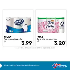 Volantino Iper Tosano settimana 33 Pagina 3: Nicky fashion asciugatutto €3,99, Foxy carta igienica seta maxi €3,20
