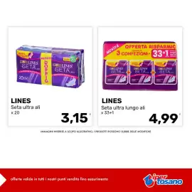 Volantino Iper Tosano settimana 33 Pagina 7: Lines Seta ultra ali €3,15, Lines Seta ultra lungo ali €4,99