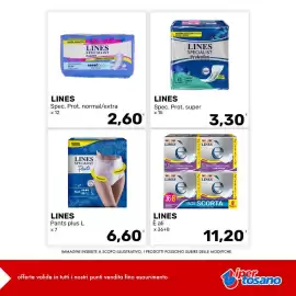 Volantino Iper Tosano settimana 33 Pagina 9: Lines spec. prot. super €3,30, Lines Pants plus L €6,60