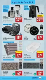 Folheto ALDI semana 34 Página 11: Relógio de Paredes €5,99, Fervedor elétrico ambiano €24,99