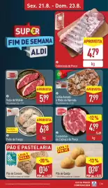Folheto ALDI semana 34 Página 15: Costeletas do Cachaço de Porco €4,99, Leitão Assado à Moda da Bairrada €7,99