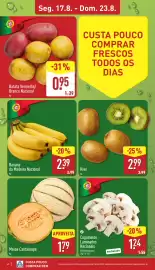 Folheto ALDI semana 34 Página 2: Cogumelos Laminados Nacionais €1,24, Meloa Cantaloupe €1,79