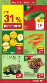 Folheto ALDI semana 34 Página 3: Cenoura Biológica €0,99, Maça Golden €1,99