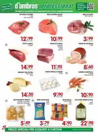 Volantino D'Ambros Pagina 6: Prosciutto crudo mattonella €11,95, Pesce di bovino adulto sottovuoto €10,99