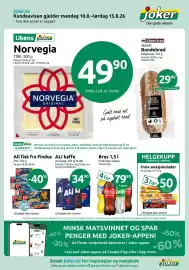 Joker kundeavis uke 33 Side 1: Brus 1,5 l €79,90, ALI kaffe €34,90