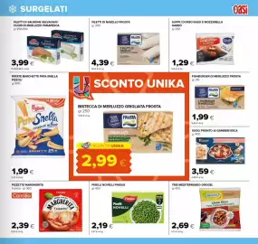 Volantino Oasi Pagina 15: Piselli Novelli Findus €2,19, Filetti di Salmone Selvaggio PanaPesca €3,99