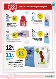 Catalogue E.Leclerc | Hypermarché page 17: Mots d'enfants Carrés de coton bébé €2,46, Mots d'enfants Couches €11,56