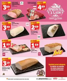 Topaz gazetka tydzień 33 Strona 15: Schab wiejski/szynka wiejska z Michałowa €3,59, Rolada z kurczaka €3,29