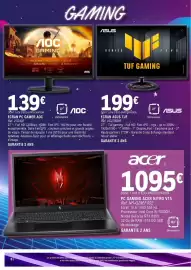 Catalogue E.Leclerc Espace Culturel page 8: AOC ECRAN PC GAMER €139,00, ASUS ECRAN TUF €199,00
