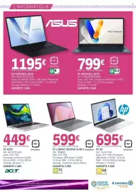 Catalogue E.Leclerc Espace Culturel page 9: ASUS PC Portable €799,00, LENOVO PC IDEAPAD SLIM 3 €599,00