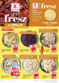 Kaufland gazetka tydzień 33 Strona 28: Sałatka z surimi i ananasem €1,99, Warzywa pieczone w sosie czosnkowym €1,49