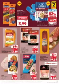 Kaufland gazetka tydzień 33 Strona 35: Szynka jak u Dziadka Sokołów €3,19, Kabanosy Exclusive serowe Tarczyński €3,99