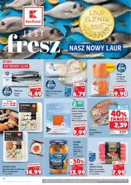 Kaufland gazetka tydzień 33 Strona 40: Makrela wędzona tusza Blue Bay €4,49, Dorsz atlantycki filet bez skóry Blue Bay €6,79