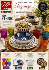 Volantino A Casa Mia Pagina 12: Set tavola ethnic €19,90, Tovaglietta tonda Hedy in paglia €1,99