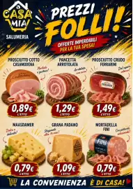 Volantino A Casa Mia Pagina 5: Mortadella Fini €0,79, Grana Padano €1,09