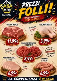 Volantino A Casa Mia Pagina 6: Arista di maiale a fette €6,99, Fusi/Anchetta €3,99