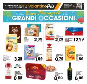 Volantino Interspar Pagina 2: Pan Bauletto Bianco Mulino Bianco €0,79, Kinder Colazione Più €2,29