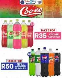 Take 'n Pay catalogue week 33 Page 9: Coo-ee Assorted €35,00, Pepsi + assorted flavours €50,00