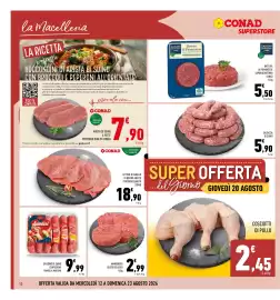Volantino Conad Superstore Pagina 10: Hamburger gusto delicato €2,99, Spiedini Famiglia Martini €9,99