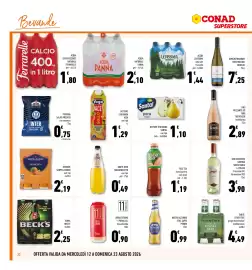 Volantino Conad Superstore Pagina 22: Sanpellegrino aranciata €2,19, Acqua Panna Toscana €2,10