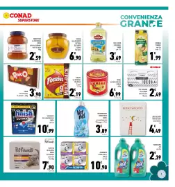 Volantino Conad Superstore Pagina 3: Assorbenti ultra con ali Lines è €10,90, Tonno all'olio di oliva Auriga €6,99