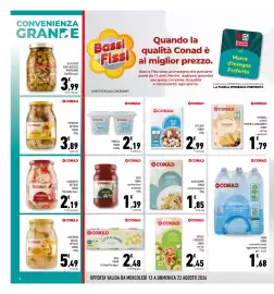 Volantino Conad Superstore Pagina 4: Antipasto sottolio Conad €3,89, Giardiniera sottaceto Conad €2,19