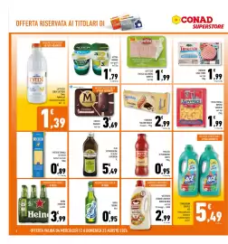 Volantino Conad Superstore Pagina 6: Trancino Mulino Bianco €2,99, Activia Danone €1,79