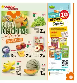 Volantino Conad Superstore Pagina 9: Pesche bianche di Bivona di Sicilia I.G.P. €2,79, Mirtilli Conad €3,79