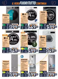 Volantino Unieuro Pagina 22: Lavatrice LG €449,90, Hisense lavatrice €399,90