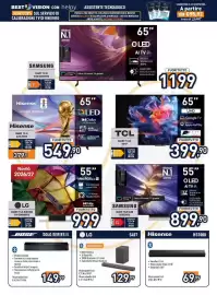 Volantino Unieuro Pagina 3: Samsung Smart TV4K OLED QE55S90FA €899,90, Hisense Soundbar 2.0 ch €69,99