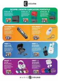 Volantino Unieuro Pagina 36: Seek auricolari bluetooth €19,99, Alcometer etilometro portatile €19,99
