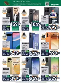 Volantino Unieuro Pagina 6: Honor 600 + Watch 2i €499,90, Samsung Galaxy S25 FE €549,90