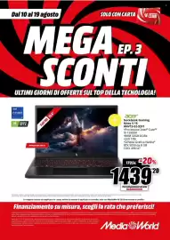 Volantino MediaWorld Pagina 11: Acer Notebook Gaming Nitro V 15 €1.439,20