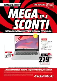 Volantino MediaWorld Pagina 16: Lenovo Chromebook IP Slim 3 €279,65