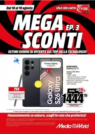 Volantino MediaWorld Pagina 2: Samsung Galaxy S26 Ultra €1.444,15