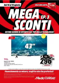 Volantino MediaWorld Pagina 27: TCL Smart TV 43" 43T69C €296,65