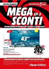 Volantino MediaWorld Pagina 28: Philips Smart TV 43" €242,10