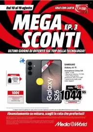 Volantino MediaWorld Pagina 3: Samsung Galaxy S26 €1.044,65