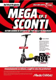 Volantino MediaWorld Pagina 30: Segway-Ninebot Monopattino Elettrico F3 E con ruote da 10" €494,00