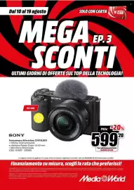 Volantino MediaWorld Pagina 33: Sony Fotocamera Mirrorless ZVE10LBDI €599,20