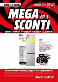 Volantino MediaWorld Pagina 37: Frigorifero Combinato LG €696,75