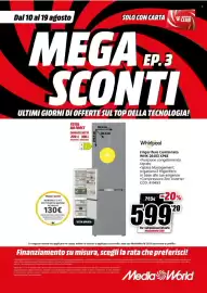 Volantino MediaWorld Pagina 38: Whirlpool Frigorifero Combinato WHK 26403 XP6E €599,20